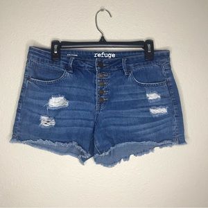 Refuge By Charlotte Russe Denim Jean Shorts Ripped Juniors Women's Size 6